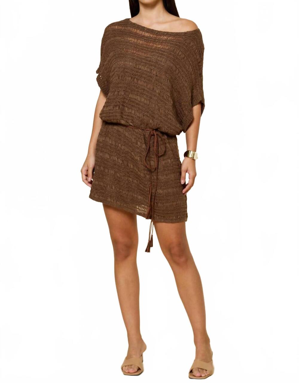 NEW LALAVON open stitch dress in brown